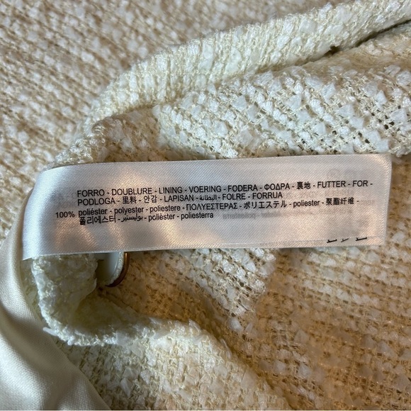 Zara NWT Off White Boucle’ Sleeveless Fully Lined Fit & Flare Mini Dress Sz. XS - Picture 16 of 16